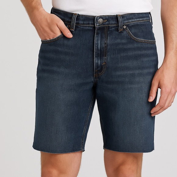 Wrangler Jeans Co. Relaxed Boot Cutoff Denim‎ Shorts W36 Vintage Blue Raw Hem - Picture 1 of 6